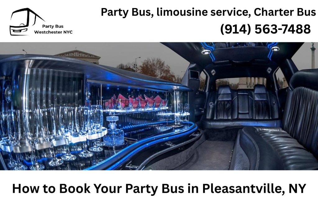 Customer booking a Pleasantville NY party bus online using phone and laptop