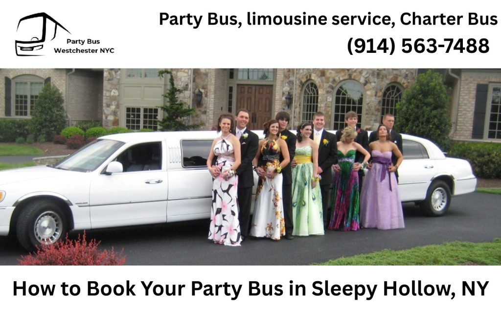 Customer booking a Sleepy Hollow NY party bus online using a smartphone