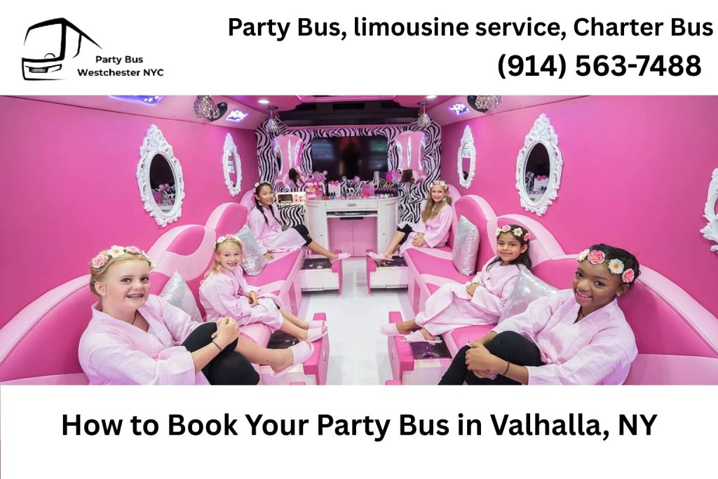 Customer booking a Valhalla NY party bus online using smartphone