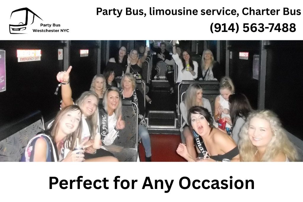 Party bus rental in Pleasantville NY for weddings, proms, and celebrations