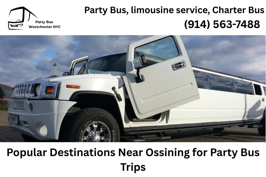 Customer booking an Ossining NY party bus online with laptop and phone