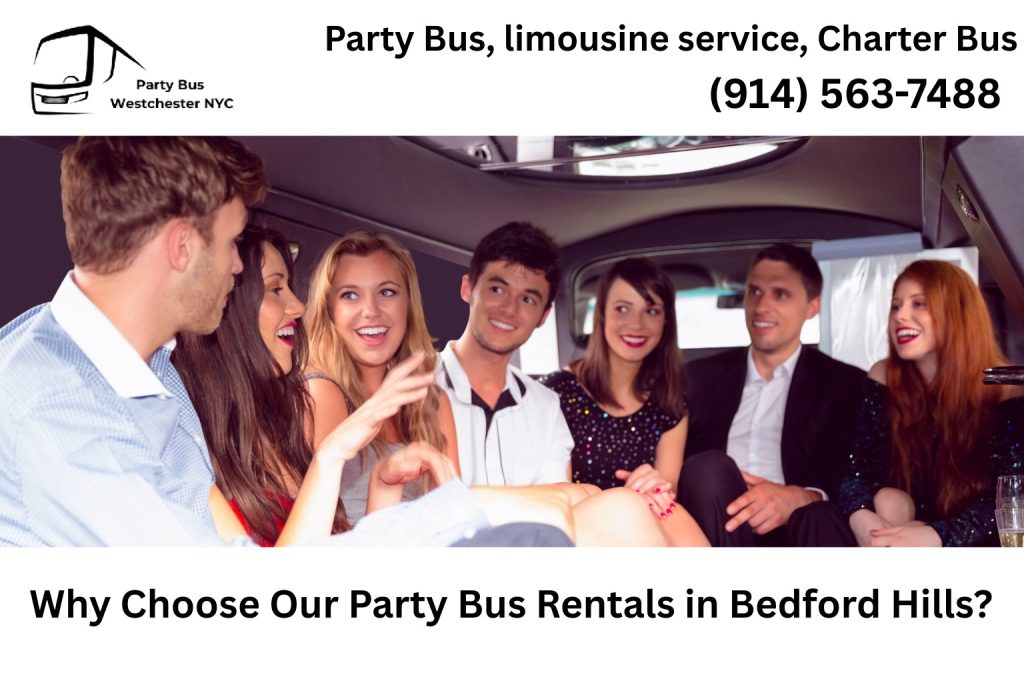 Luxury party bus service in Bedford Hills NY for weddings, birthdays, and corporate events