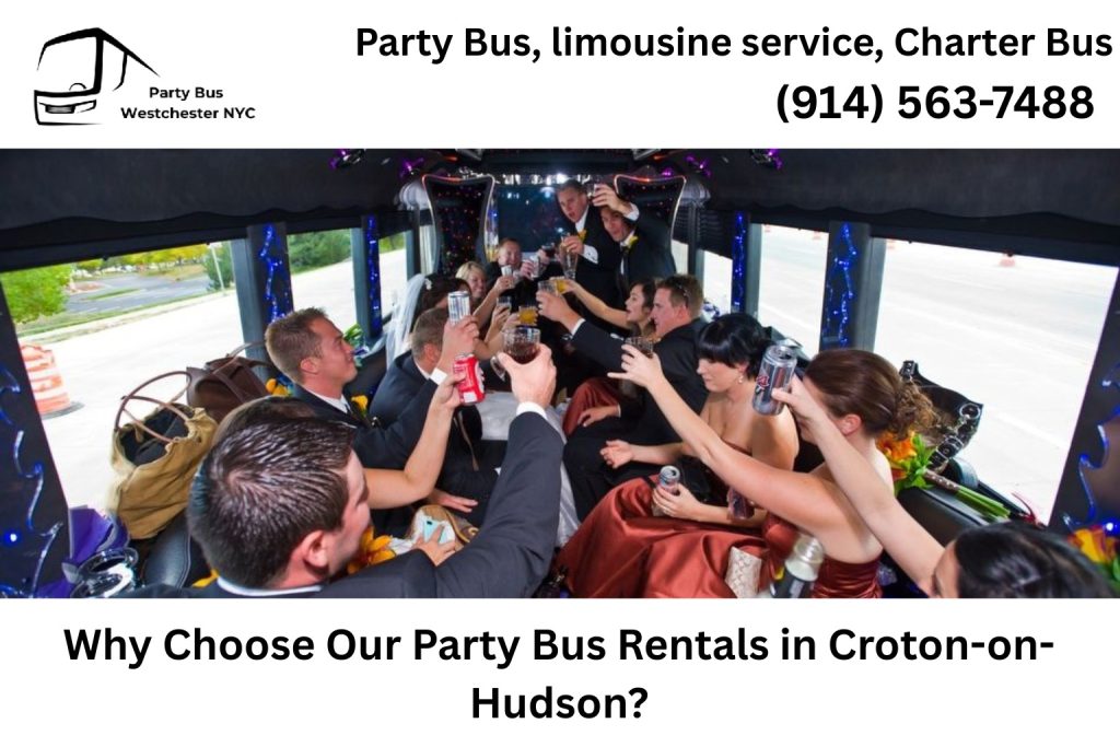 Luxury party bus service in Croton-on-Hudson NY for weddings, birthdays, and group events