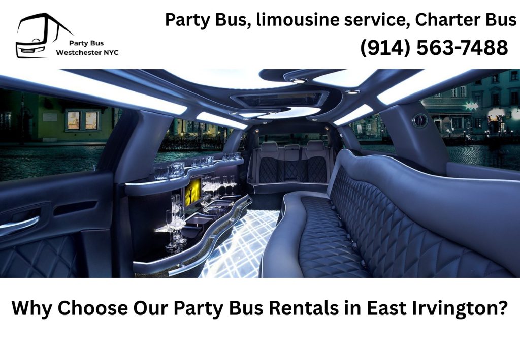 Luxury party bus service in East Irvington NY for weddings and events