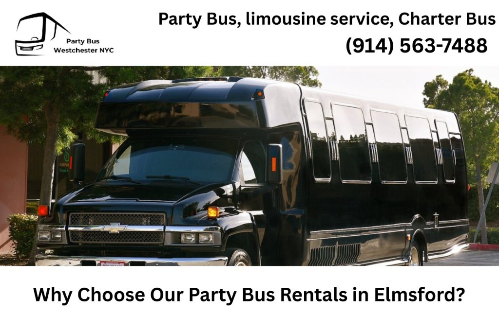 Luxury party bus service in Elmsford NY for weddings, birthdays, and events