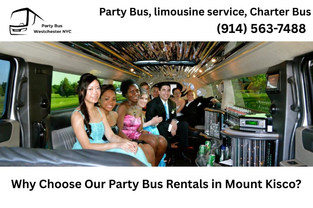 Luxury party bus service in Mount Kisco NY for weddings, birthdays, and corporate events