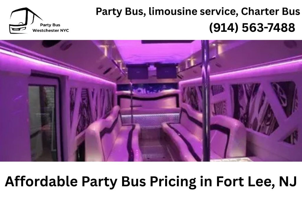 Affordable party bus rental pricing chart for Fort Lee NJ