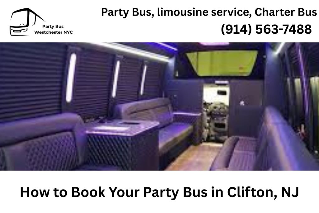 Customer booking a Clifton NJ party bus online using a smartphone