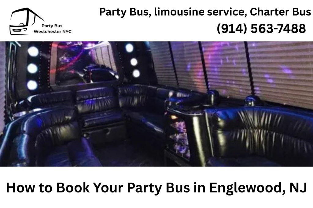 Customer using smartphone to book an Englewood NJ party bus online
