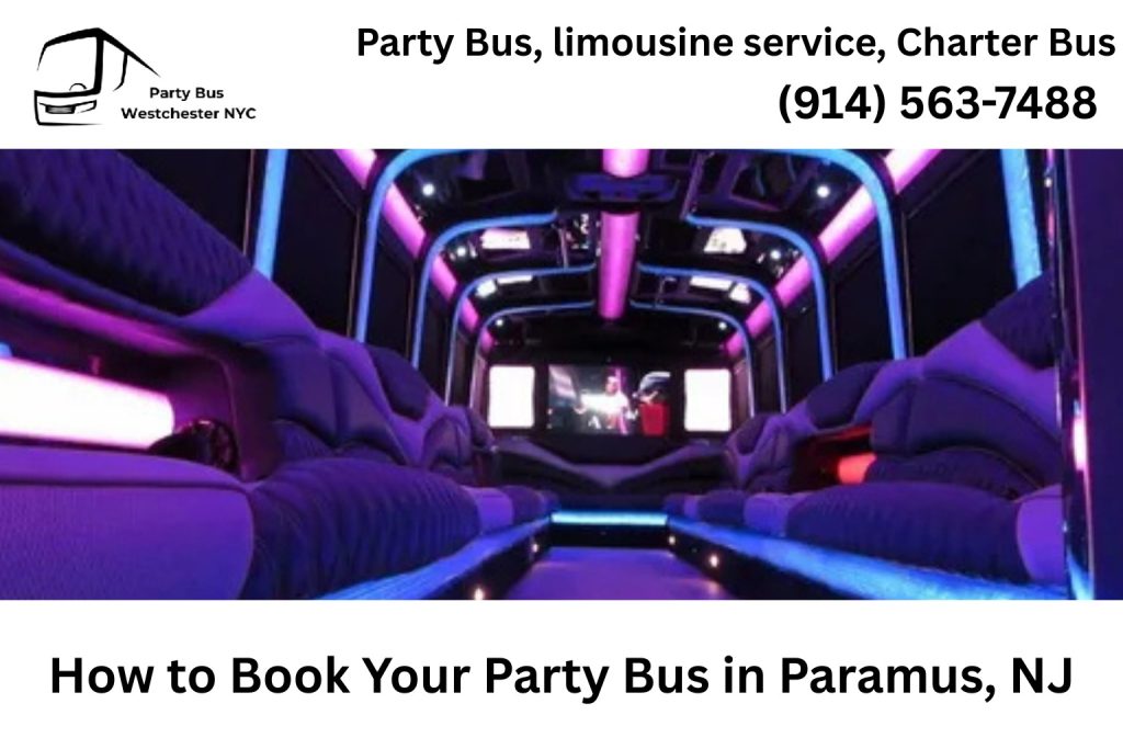 Customer booking a Paramus NJ party bus online using smartphone