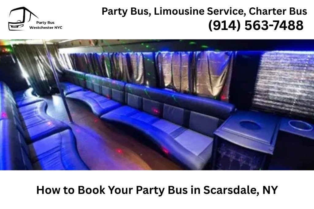 Customer booking a Scarsdale NY party bus online via smartphone