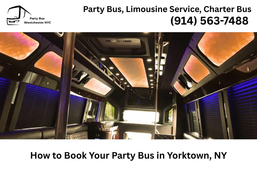 Customer booking a Yorktown NY party bus online with laptop and smartphone
