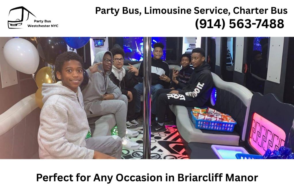 Party bus rental in Briarcliff Manor NY for weddings, birthdays, and proms