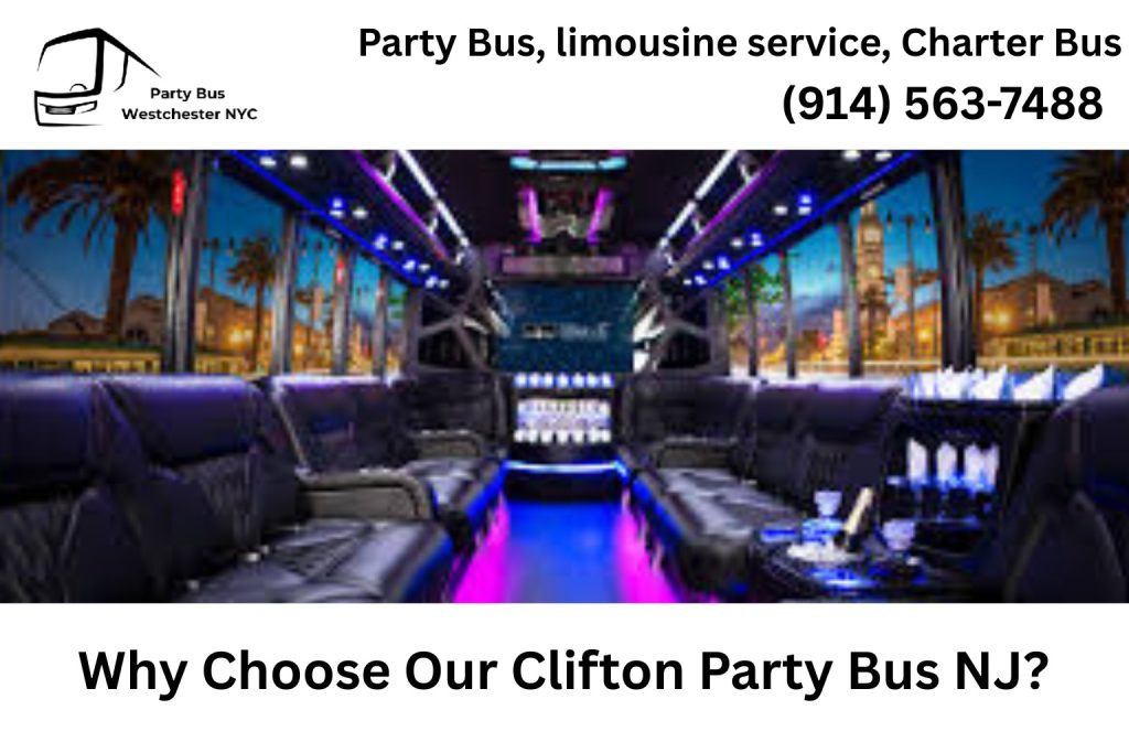Luxury party bus rental in Clifton NJ for events and group celebrations