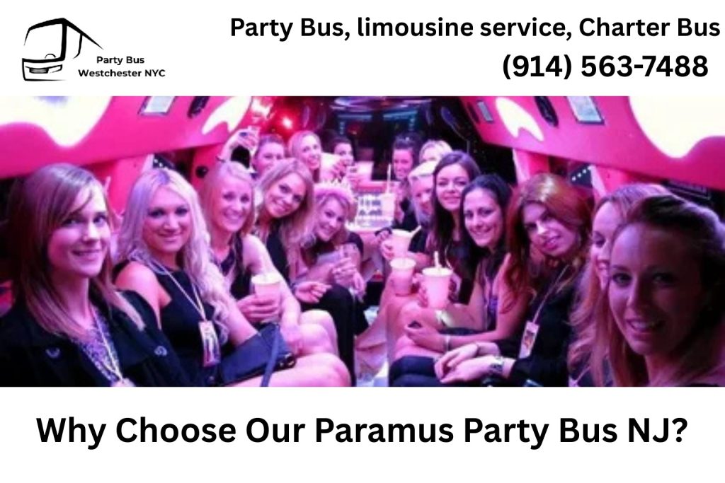 Luxury party bus rental in Paramus NJ for special events and group transportation