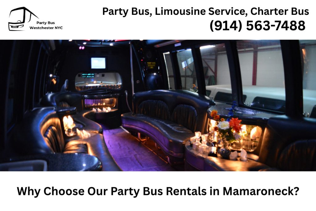Luxury party bus rental in Mamaroneck NY for events and celebrations