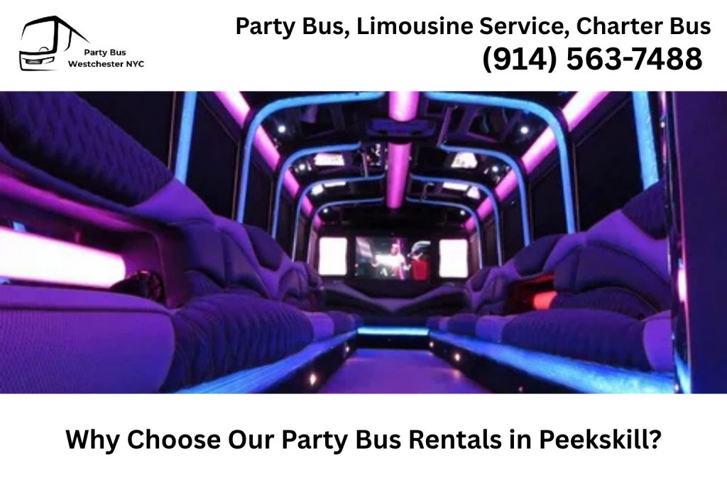 Luxury party bus service in Peekskill NY for weddings, birthdays, and corporate events