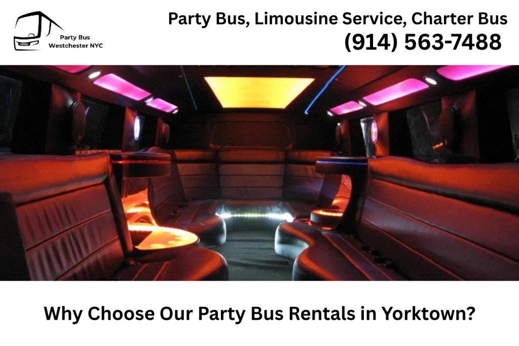 Luxury party bus service in Yorktown NY for weddings, birthdays, and corporate events