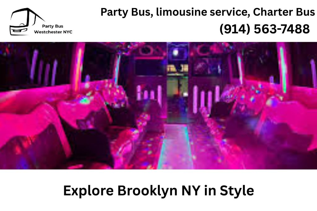 Party bus touring Brooklyn NY landmarks