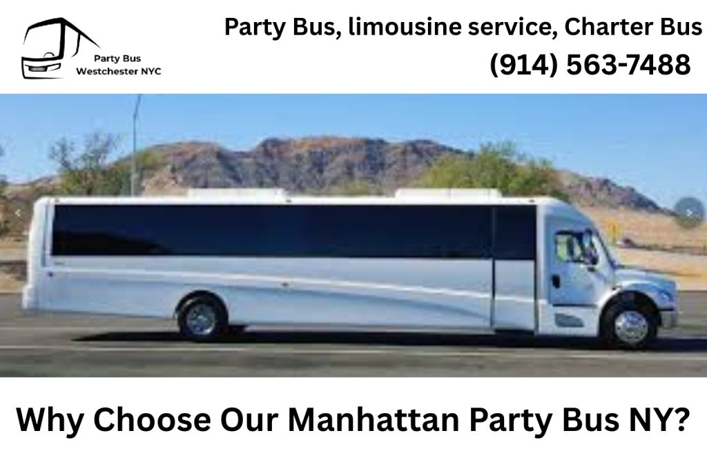 Luxury party bus rental in Manhattan NY for events and celebrations