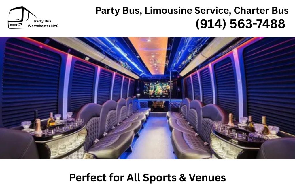 Party bus for sports games stadiums and arenas