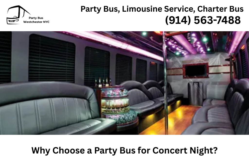 Concert party bus transportation for groups and live events