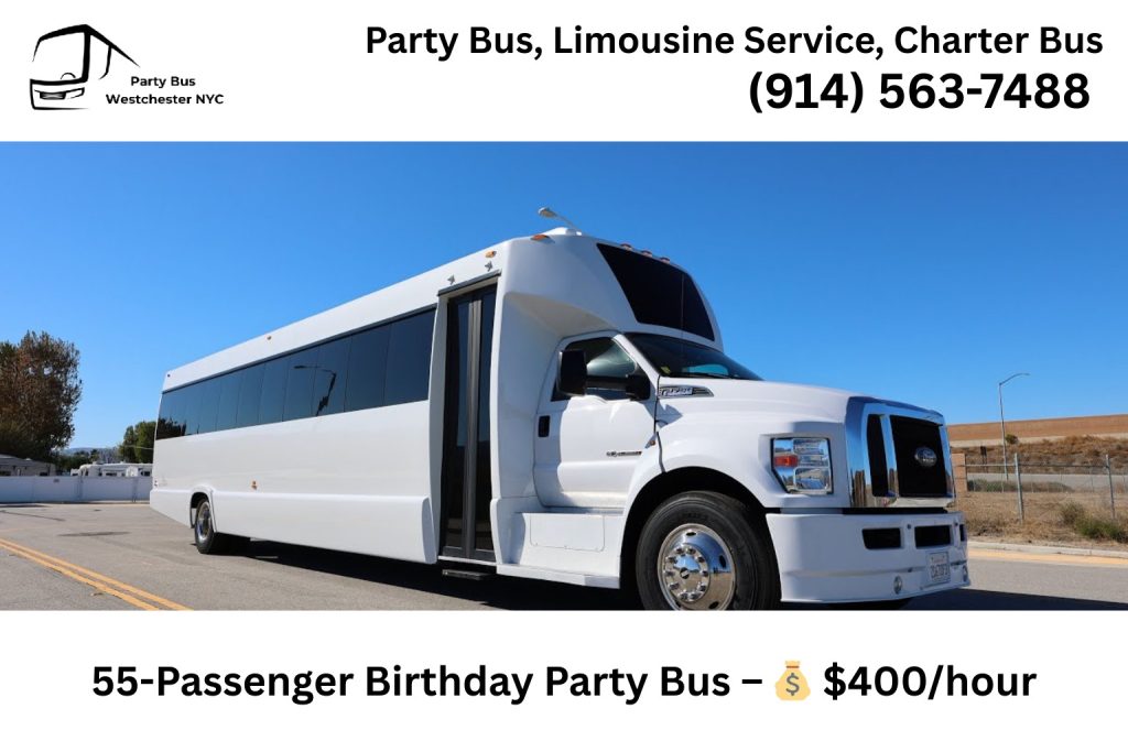 55 passenger birthday party bus rental