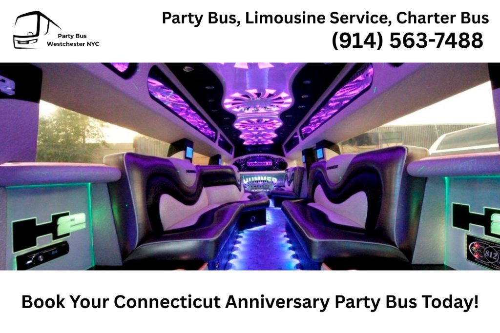 Book Connecticut anniversary party bus rental today