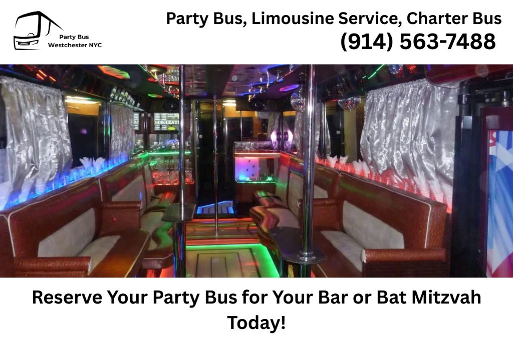 Reserve Connecticut Bar and Bat Mitzvah party bus today